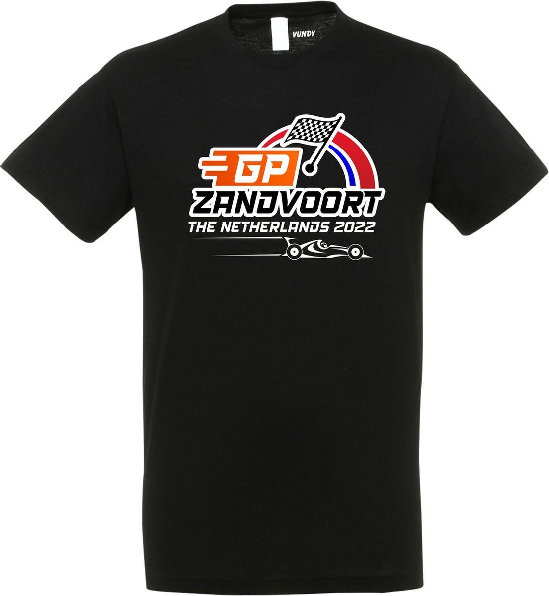 T-shirt vlag GP Zandvoort 2022 | Max Verstappen / Red Bull Racing / Formule 1 fan | Grand Prix Circuit Zandvoort 2022 | zwart shirt | Zwart | maat 5XL